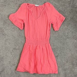 Michael Stars LA Women’s Small Pink Ruched Raglan Sleeve Mini Dress NWOT